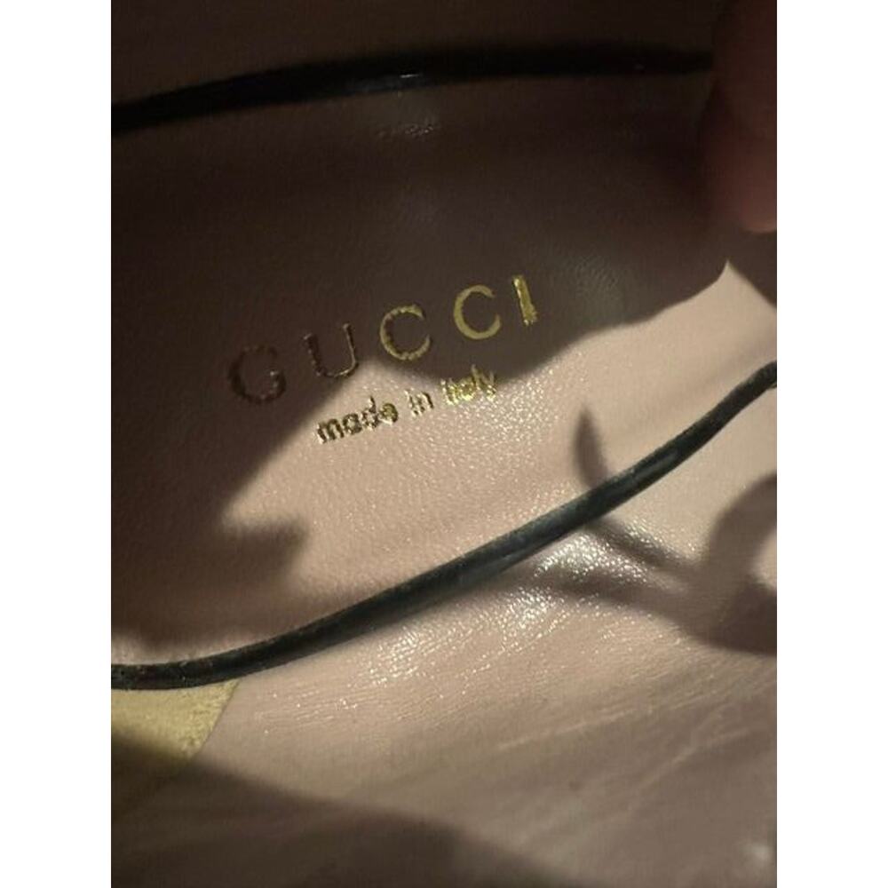 Gucci Beverly T-Strap Black Patent Leather Stiletto Heel Pumps New! Size 36 / 6 - Picture 4 of 5